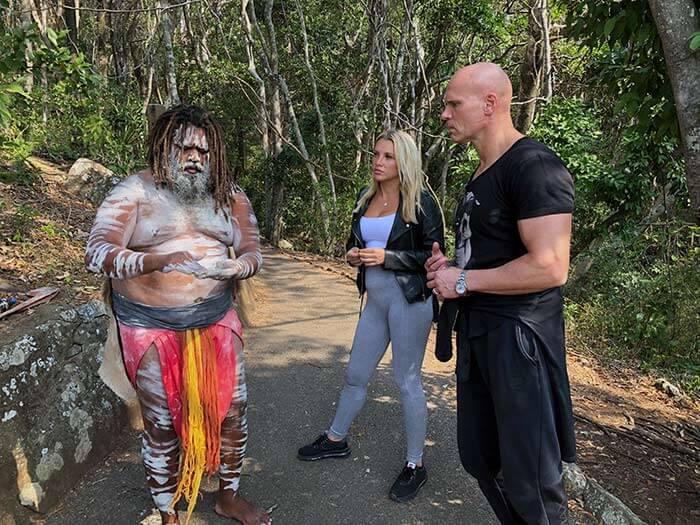 Aborigine beschmiert den Kasalla-Mann